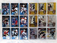 Grid view of all 18 limited edition NHL hockey cards