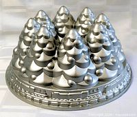 Overall view of Nordic Ware Holiday Tree Bundt pan, top angle