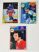 Group shot of all three O-Pee-Chee hockey cards