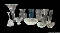 Group shot of twelve assorted vintage glass décor items