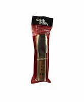 Front view of sealed Crock Stick sharpener in red plastic sleeve