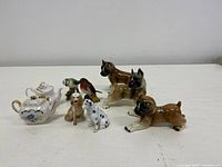 Group shot of all six porcelain items