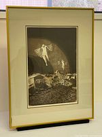 Front view of framed signed limited edition etching numbered 8/30