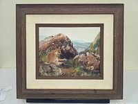 Front view of framed oil painting showing subject and frame