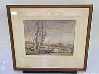 Front view of framed watercolour