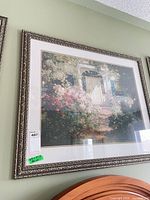 Frontal view of framed print and frame style