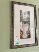 Full view of one framed print on wall