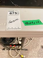 Lifetime branding on table edge with size note and lot tag visible