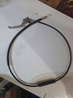 Full view of clutch cable and attached lever