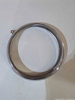 Front view of chrome Harley-Davidson headlight ring