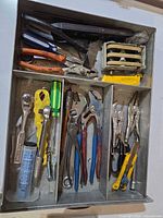 Drawer overview showing full assortment of hand tools