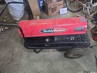 Full view of heater on cart