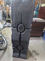 Front view of two stacked Rhino Ramps showing logo and tread