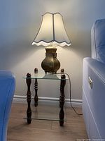 Lamp on side table showing overall setup