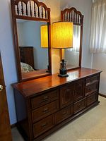 Full view of dresser with both mirrors attached