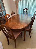 Dining table with six chairs