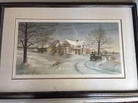 Full view of framed print showing artwork, mat and frame