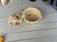 lidded casserole dish showing interior