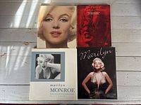 Front covers of all four Marilyn Monroe books