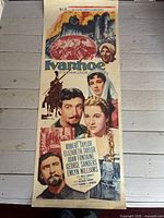 Full view of Ivanhoe insert poster showing artwork and cast credits