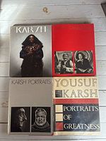 Front covers of all four Yousuf Karsh books