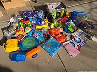 Entire assortment spread on driveway