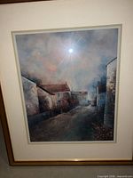 Front view of framed landscape print showing full artwork, mat, and frame