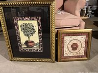 Front view showing both framed prints