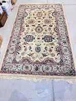 Full overhead view of entire rug showing pattern and condition