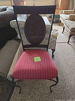 full front view of chair showing seat and back