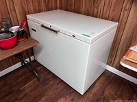 Chest freezer front and side view