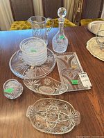 Group shot of all crystal pieces on table