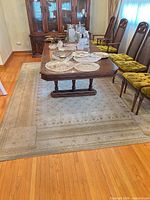Full view of rug under dining table