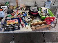 Overall view of assorted tools on table