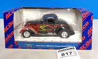Front view of boxed 1934 Ford model