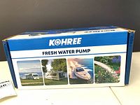 Front of retail box showing Kohree branding and pump application images