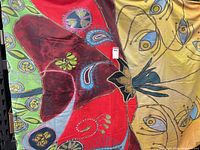 Front of duvet cover showing multicolour abstract design