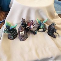 Group shot of all five fantasy resin figurines