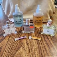 Overview of the lot showing both sample vials on tabletop