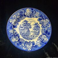 Front view showing complete design and condition of plate