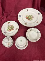 Entire 10-piece dessert set laid out