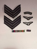 Group shot of all patches and ribbon bars laid out