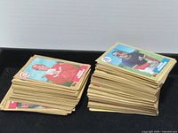 Two stacks of 1987 Topps baseball cards