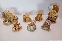 Overall view of all seven Cherished Teddies figurines