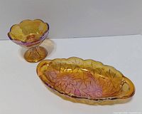 Compote and relish dish together showing color, shape and patterns