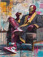 Full view of signed metallic print