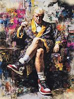 Full view of artwork showing subject and colour palette