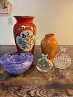 Group shot of all five glass pieces