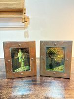 Both metal picture boxes front view showing images and beads