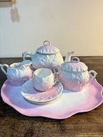 Full tea set arranged on tray